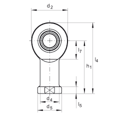 杆端轴承 GIL12-DO, 根据 DIN ISO 12 240-4 标准，带左旋内螺纹，需维护