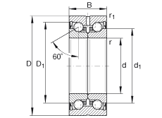 推力角接触球轴承 ZKLN1034-2RS, 双向，两侧唇密封