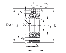 推力角接触球轴承 ZKLF1255-2RS, 双向，螺钉安装，两侧唇密封