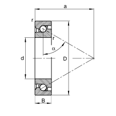 推力角接触球轴承 BSB030062-T, 单向，接触角 α = 60°，限制公差