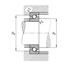 推力角接触球轴承 BSB040090-T, 单向，接触角 α = 60°，限制公差