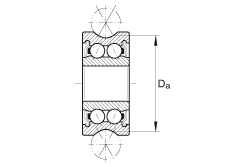 外径带修形的滚轮 LFR5201-10-2Z, 定位滚轮，双列，两侧间隙密封