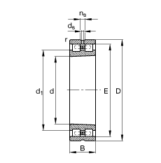 圆柱滚子轴承 NN3013-AS-K-M-SP, 根据 DIN 5412-4 标准的主要尺寸, 非定位轴承, 双列，带锥孔，锥度 1:12 ，可分离, 带保持架，减小的径向内部游隙，限制公差