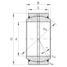 关节轴承 GE100-DO-2RS, 根据 DIN ISO 12 240-1 标准, 需维护，两侧唇密封