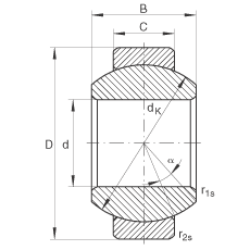 关节轴承 GE12-FO, 根据 DIN ISO 12 240-1 标准，需维护