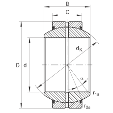 关节轴承 GE50-FO-2RS, 根据 DIN ISO 12 240-1 标准, 需维护，两侧唇密封