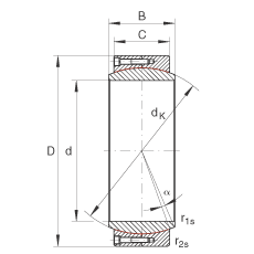 大的关节轴承 GE950-DW, 根据 DIN ISO 12 240-1 标准，免维护