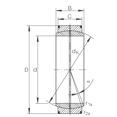 关节轴承 GE80-DO, 根据 DIN ISO 12 240-1 标准，需维护