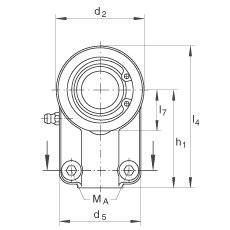 液压杆端轴承 GIHNRK20-LO, 根据 DIN ISO 12 240-4 标准，带右旋螺纹夹紧装置，需维护