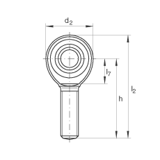 杆端轴承 GAKL8-PW, 根据 DIN ISO 12 240-4 标准，带左旋外螺纹，需维护