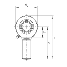 杆端轴承 GAL12-DO, 根据 DIN ISO 12 240-4 标准，带左旋外螺纹，需维护