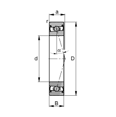 主轴轴承 HCS71901-C-T-P4S, 调节，成对安装，接触角 α = 15°，两侧唇密封，非接触，限制公差