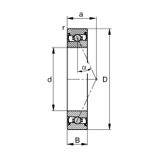 主轴轴承 HCS71902-E-T-P4S, 调节，成对或单元安装，接触角 α = 25°，两侧唇密封，非接触，限制公差