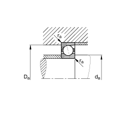 主轴轴承 B7217-E-T-P4S, 调节，成对或单元安装，接触角 α = 25°，限制公差