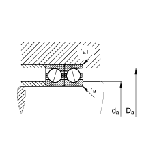 主轴轴承 B7024-C-T-P4S, 调节，成对安装，接触角 α = 15°，限制公差