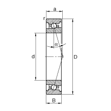 主轴轴承 HS7003-C-T-P4S, 调节，成对安装，接触角 α = 15°，限制公差