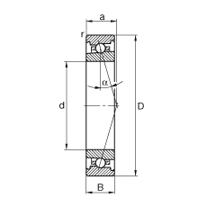 主轴轴承 HS71911-C-T-P4S, 调节，成对安装，接触角 α = 15°，限制公差