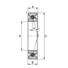 主轴轴承 HC7012-C-T-P4S, 调节，成对或单元安装，接触角 α = 15°，陶瓷球，限制公差