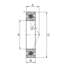 主轴轴承 HC7003-E-T-P4S, 调节，成对或单元安装，接触角 α = 25°，陶瓷球，限制公差