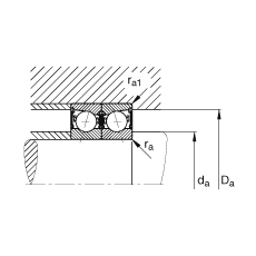 主轴轴承 B71912-C-2RSD-T-P4S, 调节，成对安装，接触角 α = 15°，两侧唇密封，非接触，加严公差