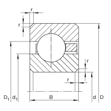 薄截面轴承 CSCC050, 深沟球轴承，类型C，运行温度 -54°C 到 +120°C