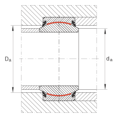 关节轴承 GE30-UK-2RS, 根据 DIN ISO 12 240-1 标准, 免维护，两侧唇密封