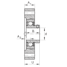 轴承座单元 FLCTEY15, 带两个螺栓孔的法兰的轴承座单元，铸铁， 内圈带平头螺钉， P 型密封，无再润滑结构