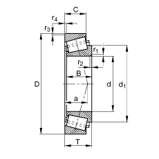 圆锥滚子轴承 K3780-3720, 英制尺寸，可分离，调节或成对