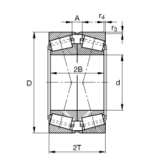 圆锥滚子轴承 32022-X-N11CA, 根据 DIN ISO 355 / DIN 720 标准的主要尺寸，可分离，X型成对布置，有轴向内部游隙