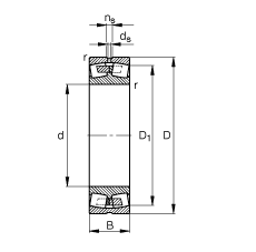 调心滚子轴承 24144-B, 根据 DIN 635-2 标准的主要尺寸